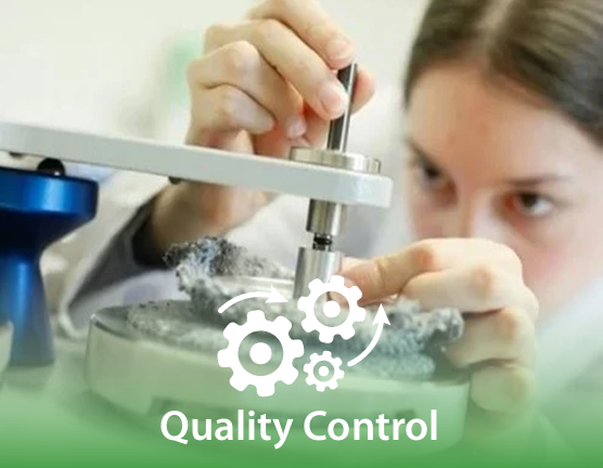 Technician performing precision material test