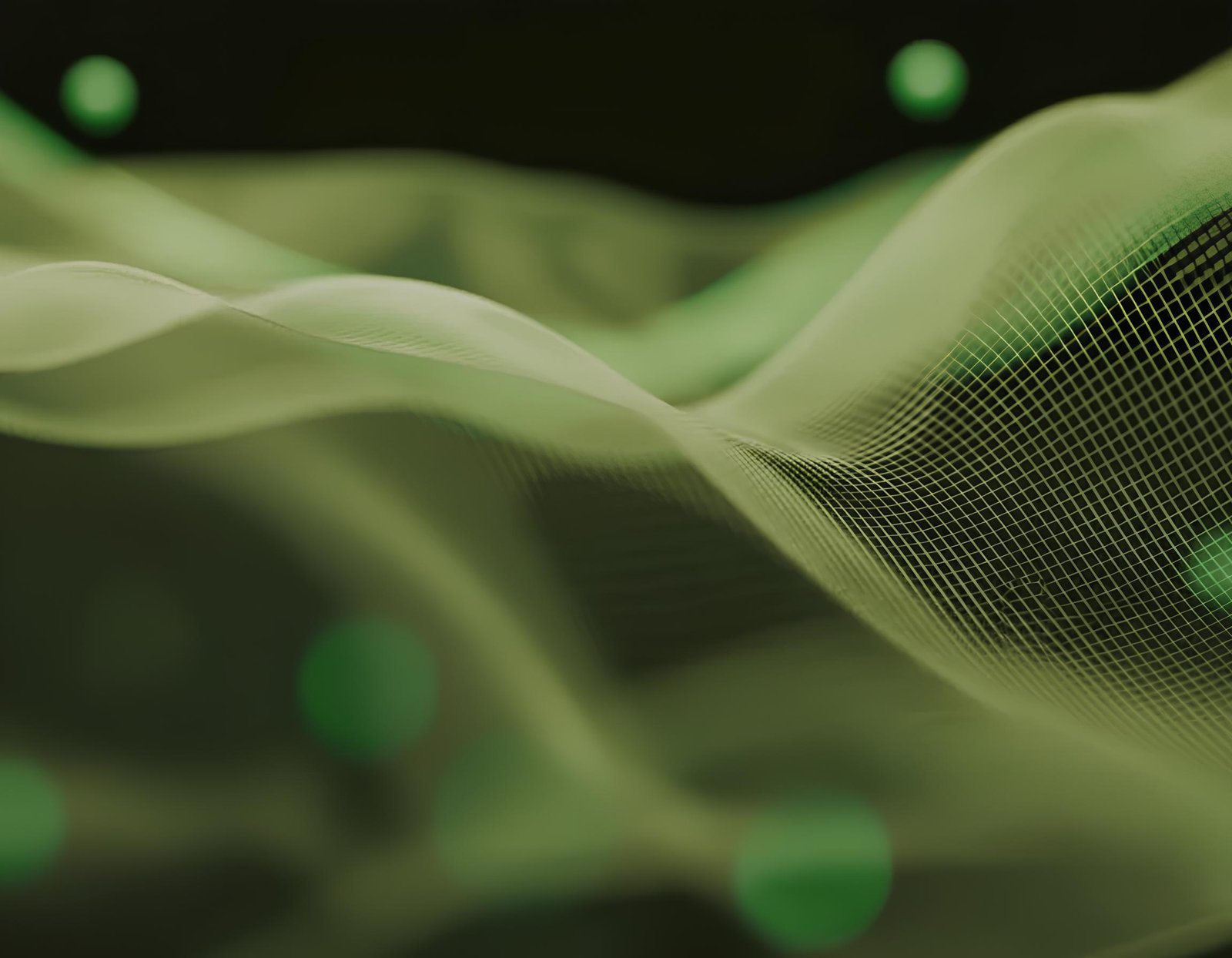 Abstract green digital mesh waves